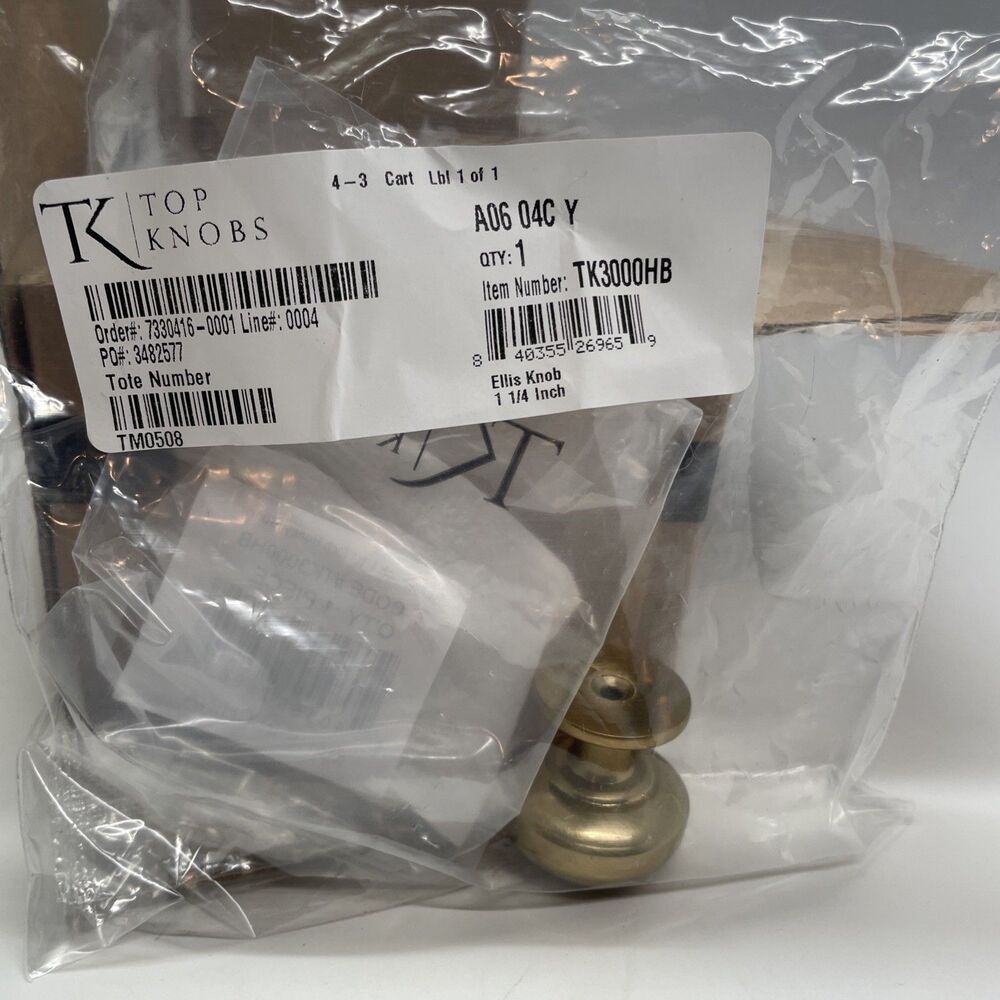 Top Knobs TK3000HB Ellis Knob 1 1/4" Honey Bronze